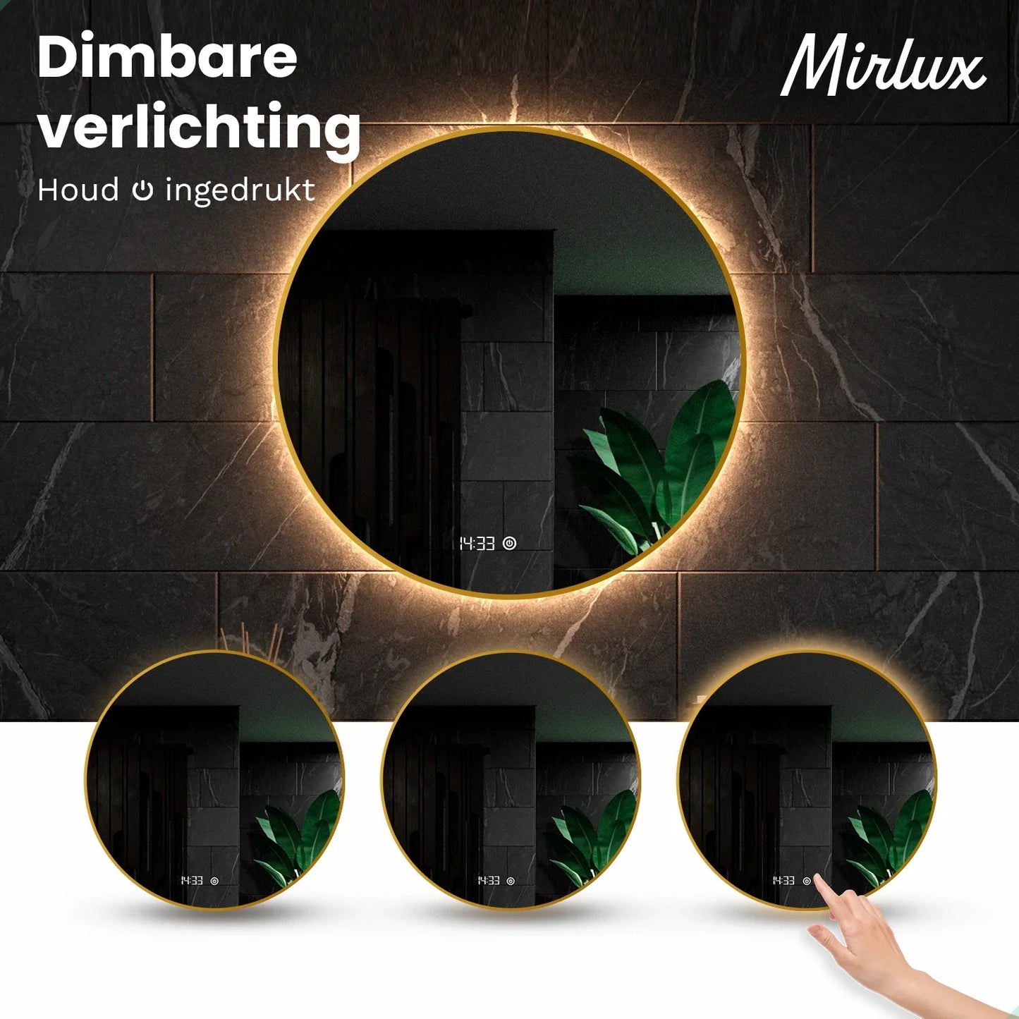 Badkamerspiegel - 80 cm - Goud Frame