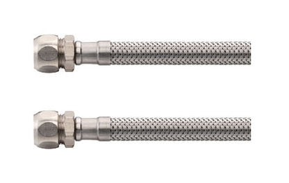 Flexibele aansluitslang KIWA 12mm knel x 12mm knel 60cm RVS