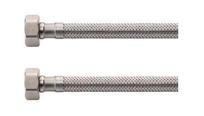 Flexibele aansluitslang KIWA 3/8 inch bi x 3/8 inch bi 30cm RVS