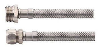 Flexible connection hose KIWA 1/2" male x 15mm 30cm stainless steel