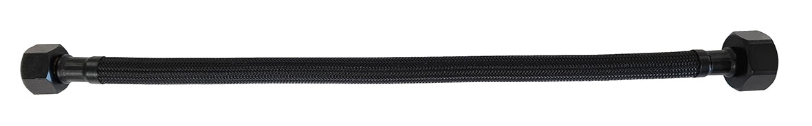 Flexibele aansluitslang nylon 1/2 inch x 3/8 inch 30cm mat zwart