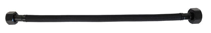 Flexibele aansluitslang nylon 1/2 inch x 3/8 inch 30cm mat zwart