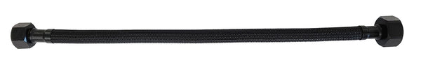 Flexible nylon connection hose 1/2" x 3/8" 30cm matt black