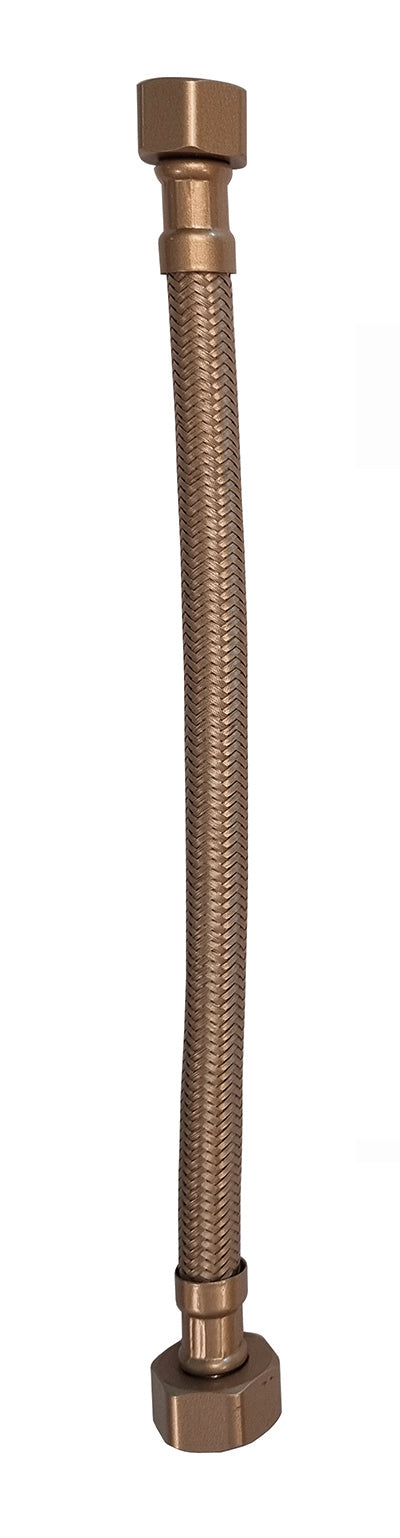 Flexibele aansluitslang 1/2 inch x 3/8 inch 25cm geborsteld brons koper