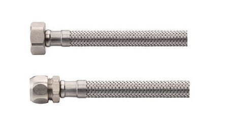 Flexibele aansluitslang KIWA 3/8 inch bi x 10mm knel 60cm RVS