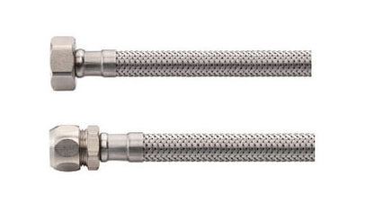 Flexibele aansluitslang KIWA 3/8 inch bi x 10mm knel 60cm RVS