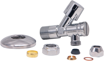 Hoekstopkraan met filter 1/2 inch of 15mm x 3/8 inch of knel 10mm chroom - afbeelding 2