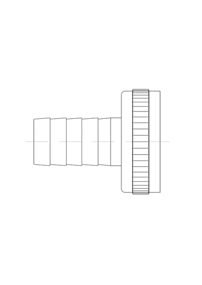 Lijntekening Chroom slangwartelset 1/2 x M22 met borgring