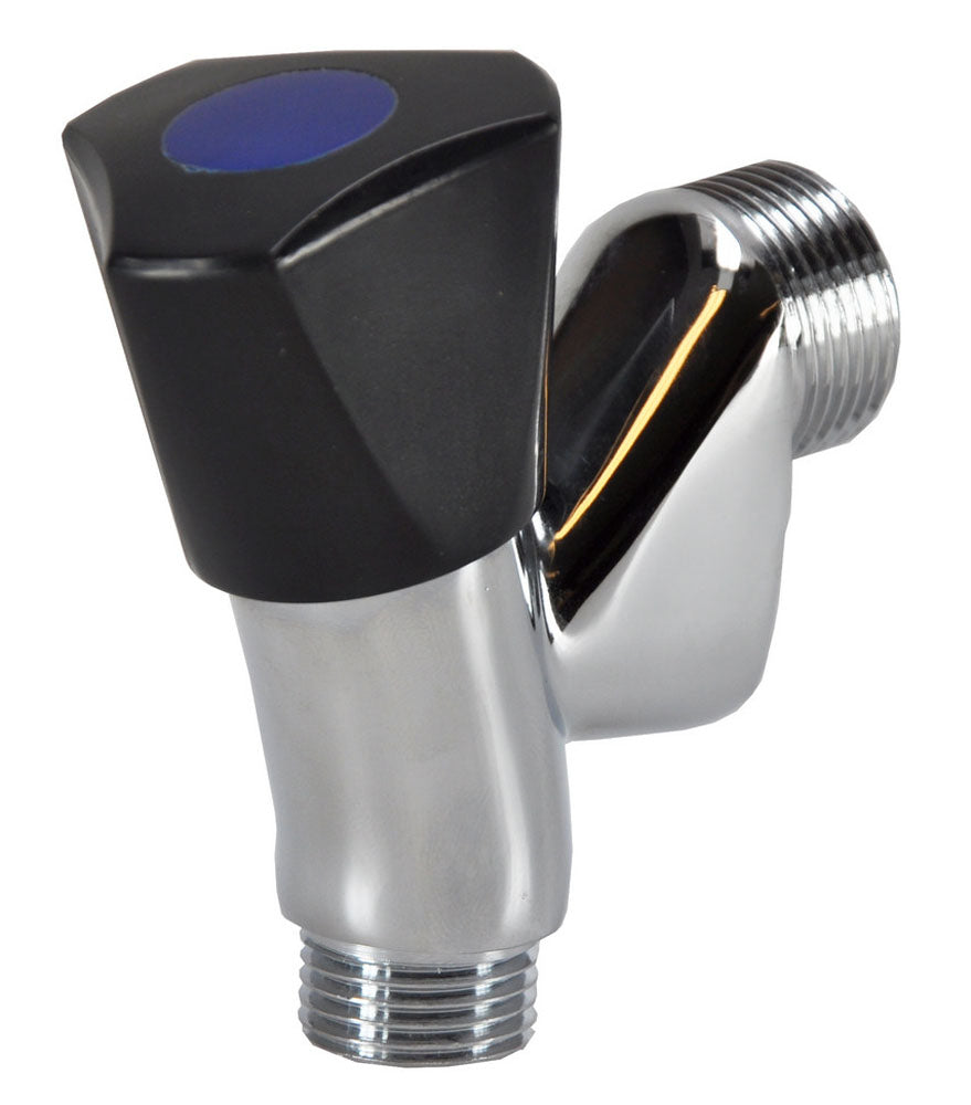 Beluchterkraan met keerklep en knop KIWA 1/2 inch x 3/4 inch chroom/zwart