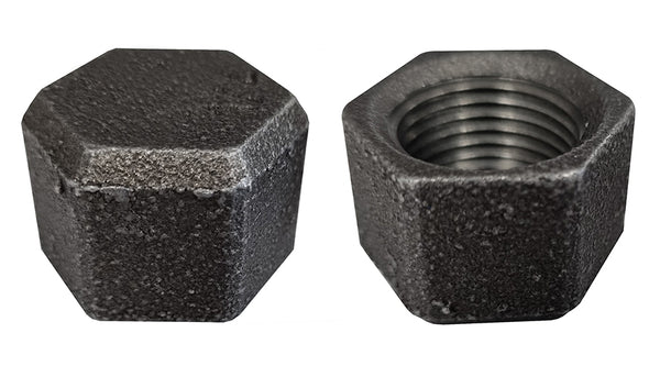 300 malleable cap 1/2" black