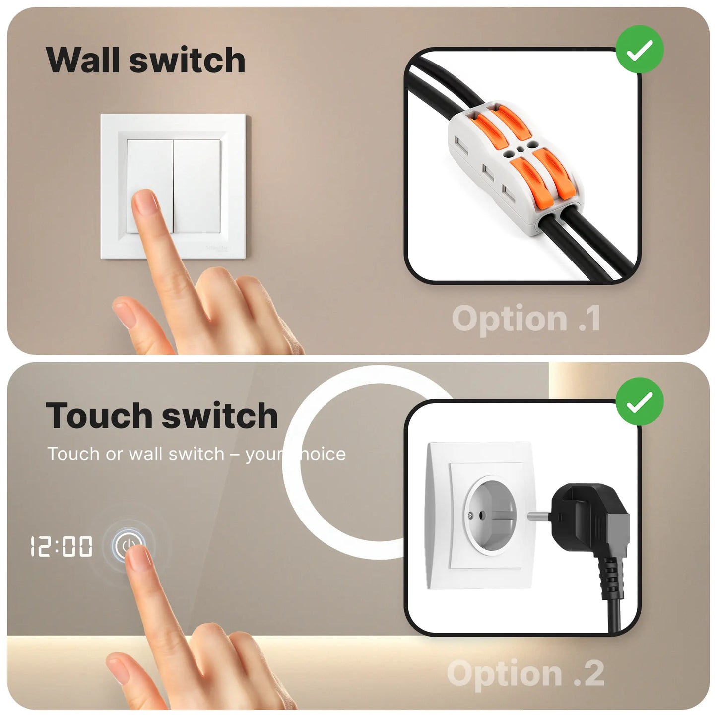 Badkamerspiegel - 80x60cm - Rechthoekig - Frameloos