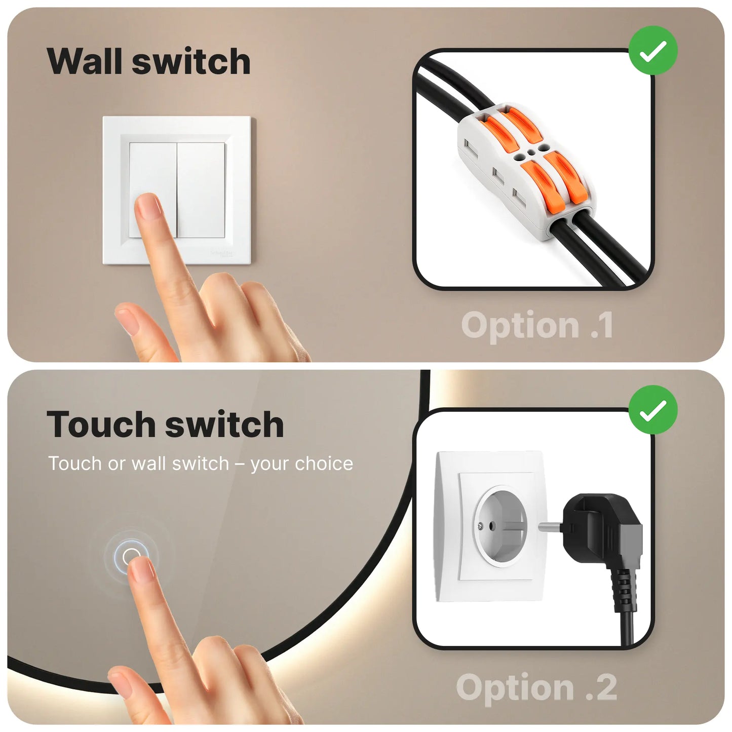 Badkamerspiegel - 120x60cm Ovaal - Zwart Frame