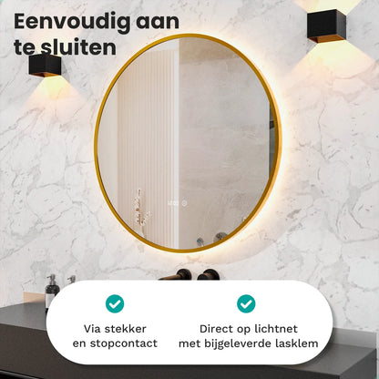 Badkamerspiegel - 80 cm - Goud Frame