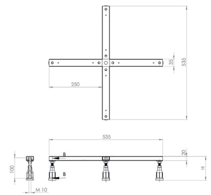 Wiesbaden Universal 5-piece luxury shower tray leg set