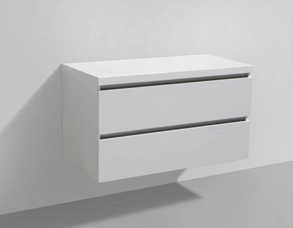 Badmeubel Trend met Flat kunstmarmer top 100 Hoogglans Wit