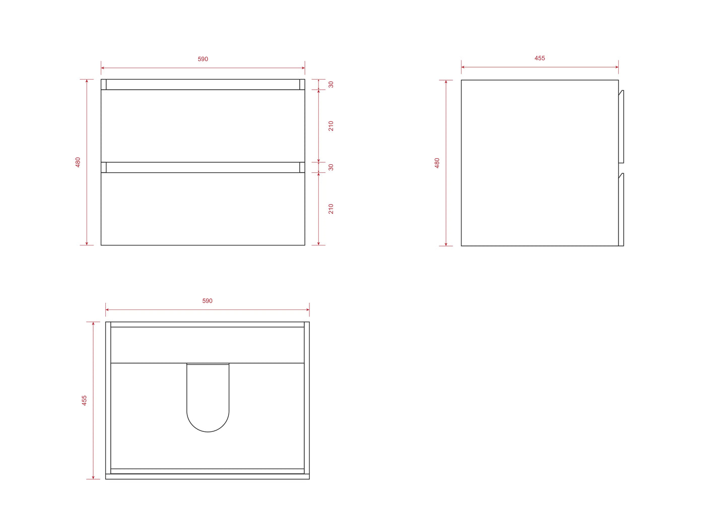 Badkamermeubel Karo - 60cm - Wit - Wastafel Wit - WDtegels