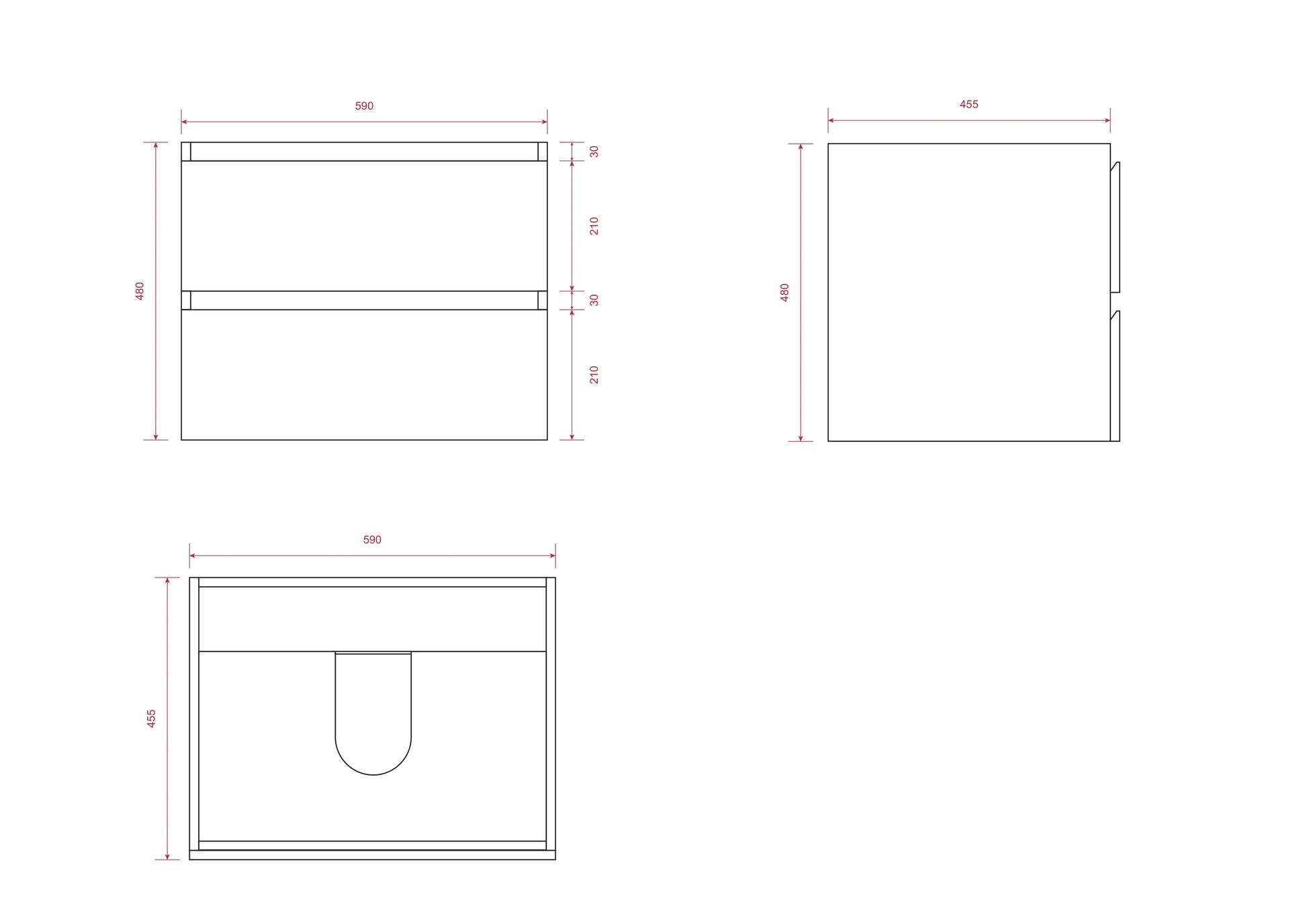 Badkamermeubel Karo - 60cm - Wit - Wastafel Wit - WDtegels