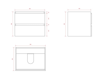 Badkamermeubel Karo - 60cm - Wit - Wastafel Wit - WDtegels