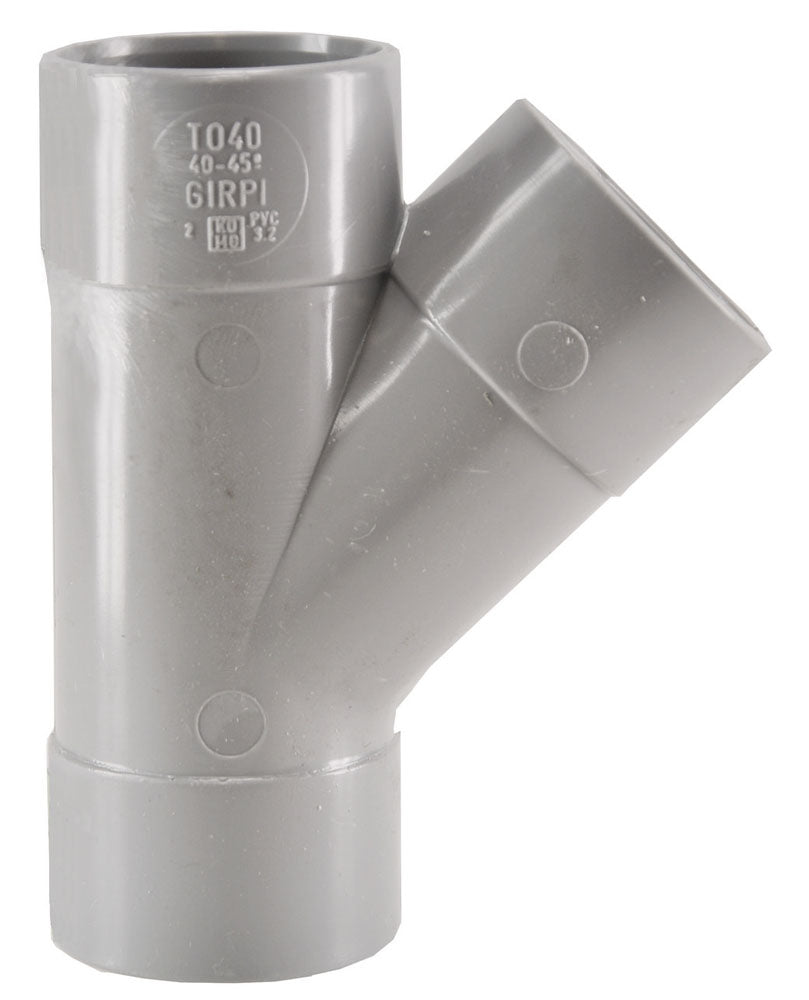 T-stuk 3 x mof 40mm 45 graden PVC