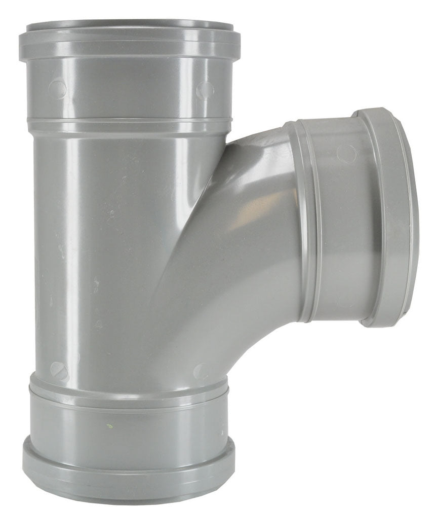 T-stuk 3 x manchet 110mm 90 graden PVC
