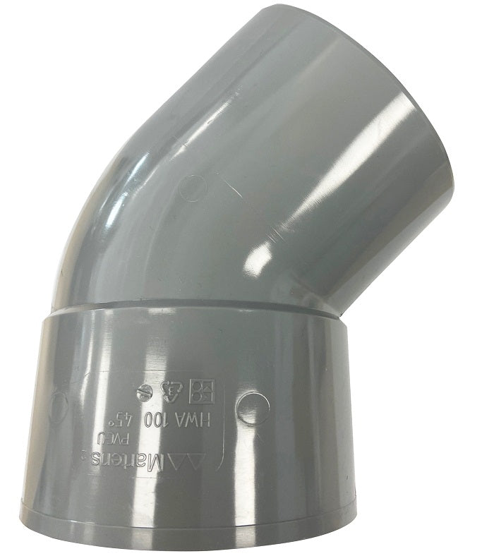 HWA bocht mof 70mm x verjongde spie 70mm 45 graden PVC