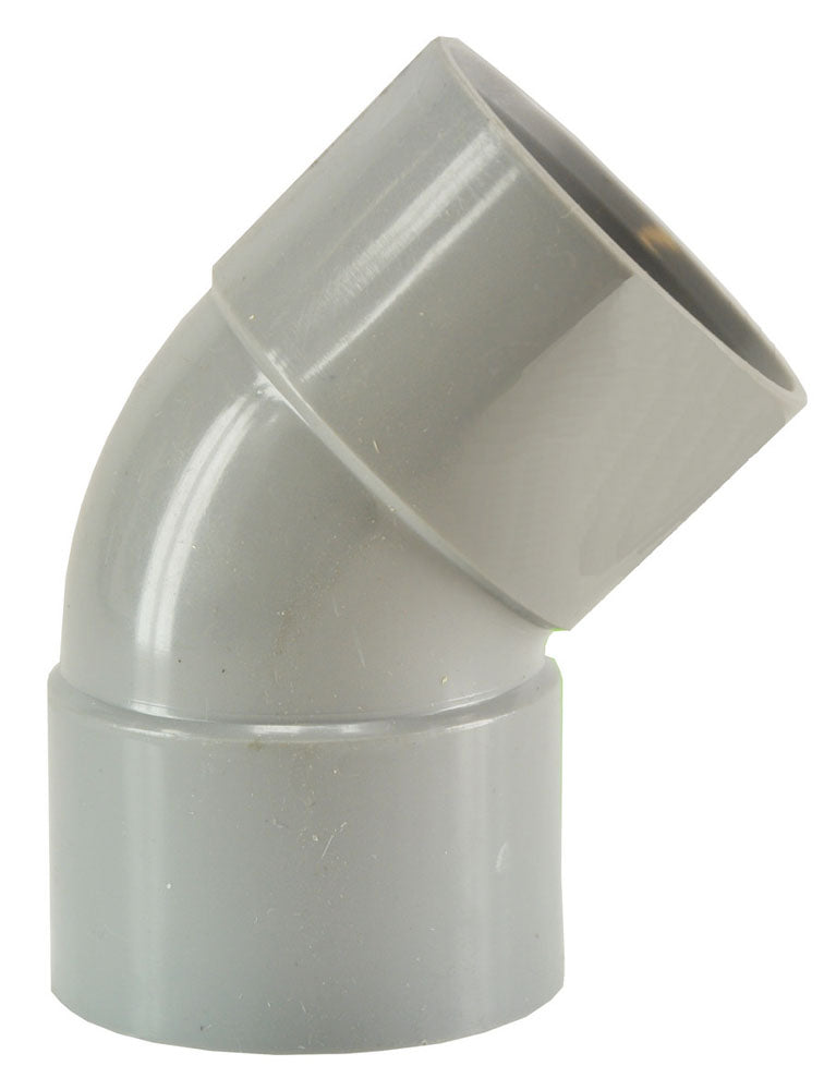 Afvoerbocht dubbele mof 32mm 45 graden PVC