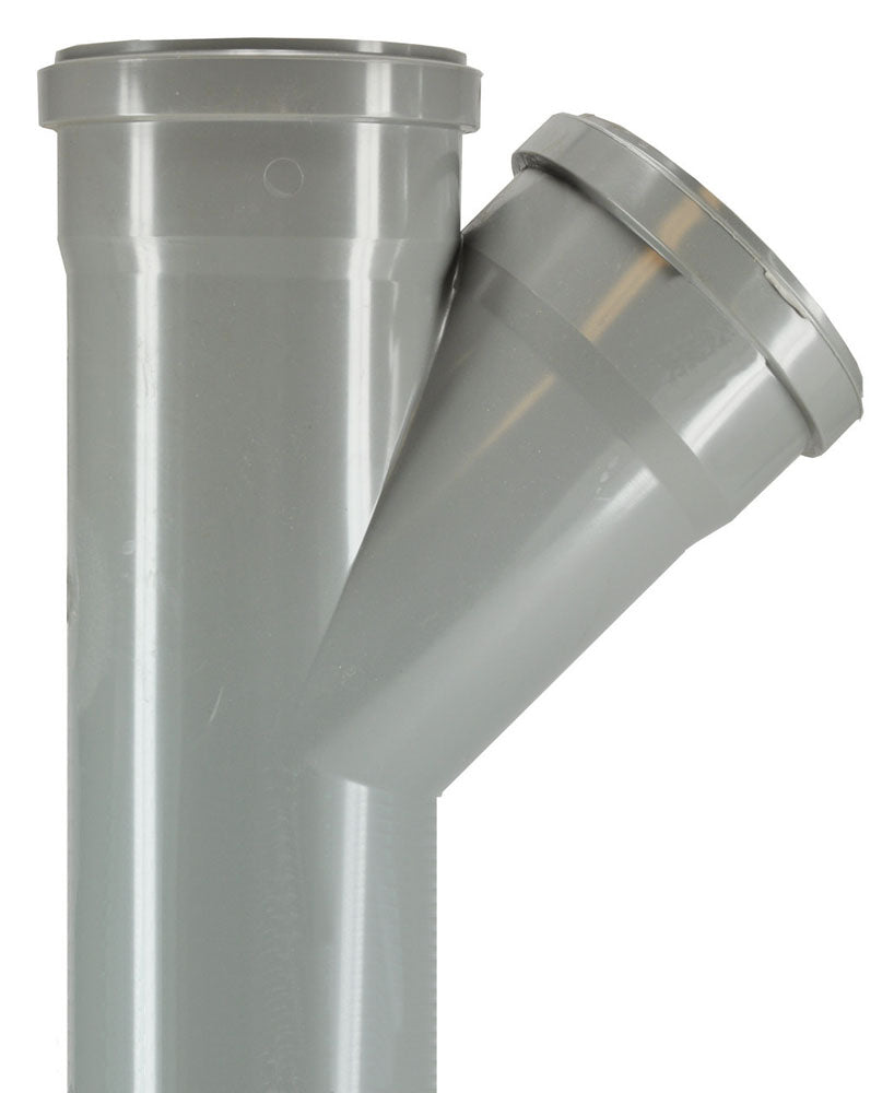T-stuk 2 x manchet 1 x spie 110mm 45 graden PVC