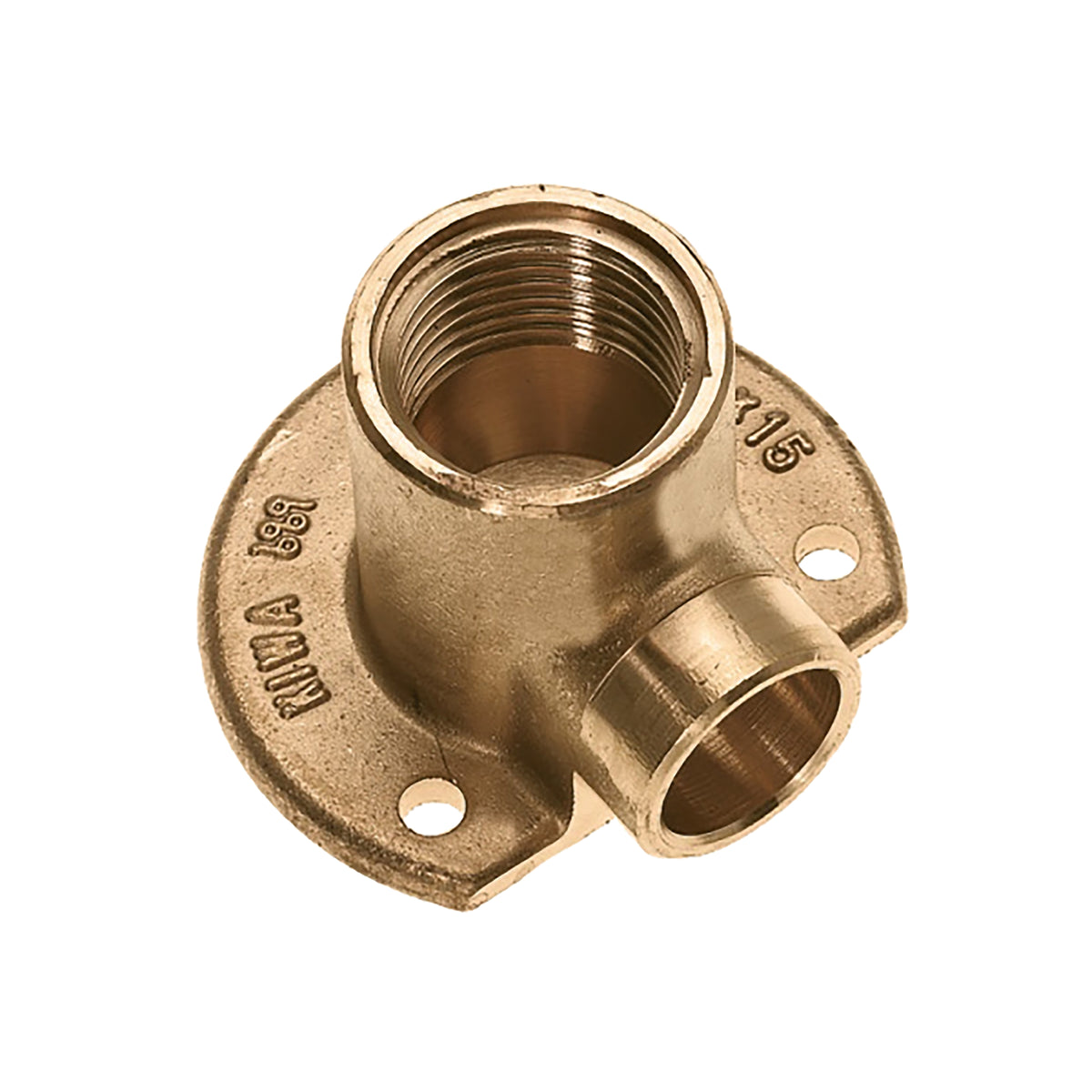 Soldeerfitting muurplaat laag messing KIWA 1/2 inch bi x 12mm
