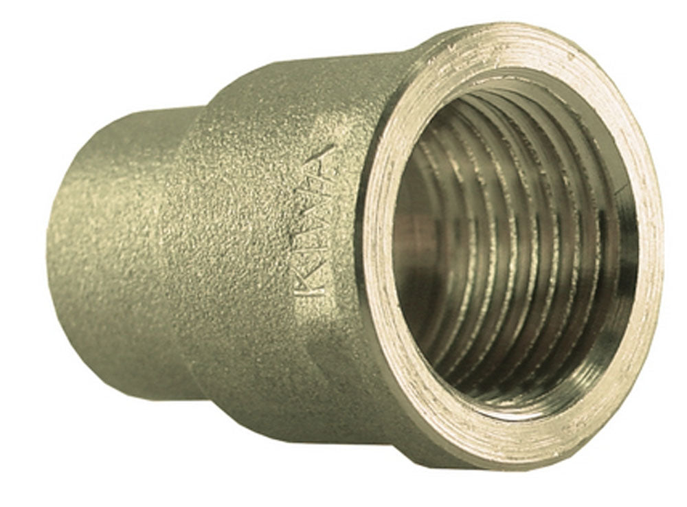 Soldeerfitting schroefbus conisch KIWA Gastec 1/2 inch bi x 15mm messing