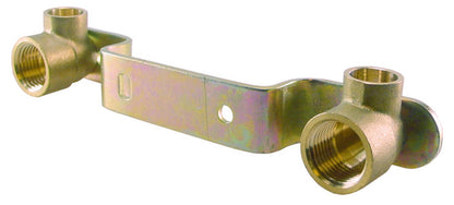 Messing soldeer muurplaat-beugel gemini 1/2 inchx 15cm