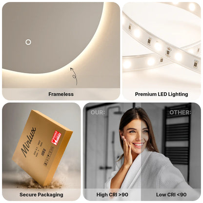 Badkamerspiegel - 150x93cm - Asymmetrisch - Frameloos