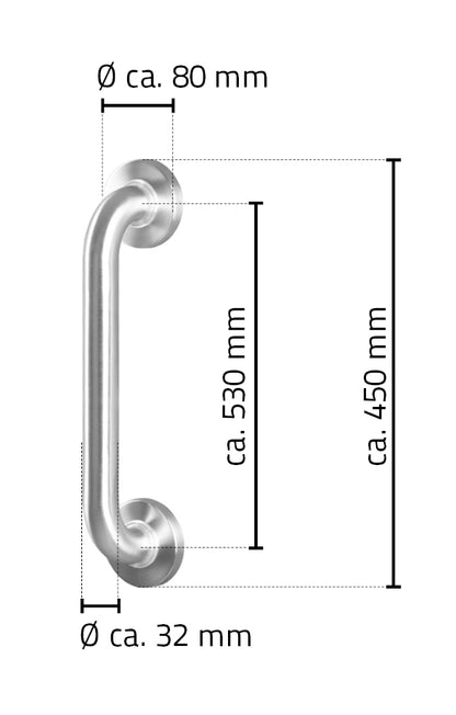 Ridder badgreep RVS 30cm mat chroom - productfoto 2