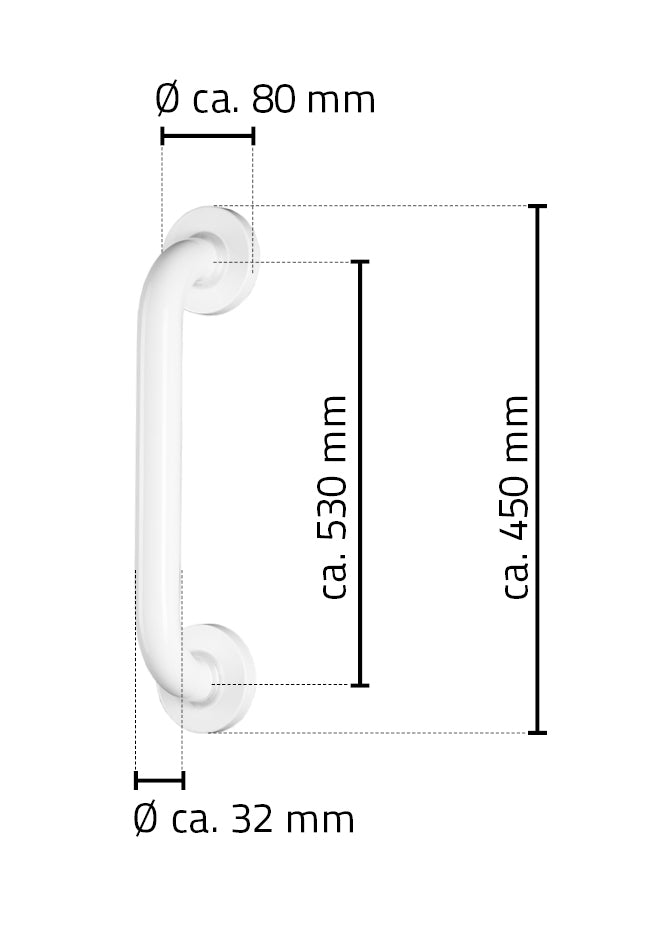 Ridder badgreep aluminium 30cm wit - productfoto 3