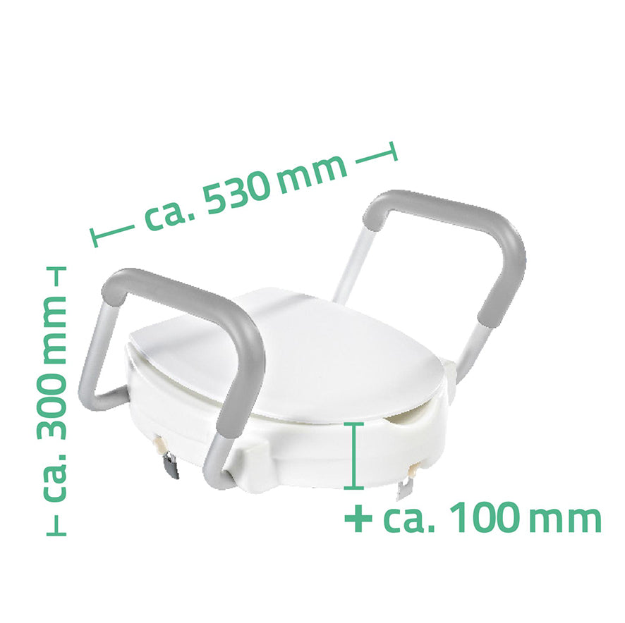 Elevador de asiento de inodoro Ridder Sam con reposabrazos blanco