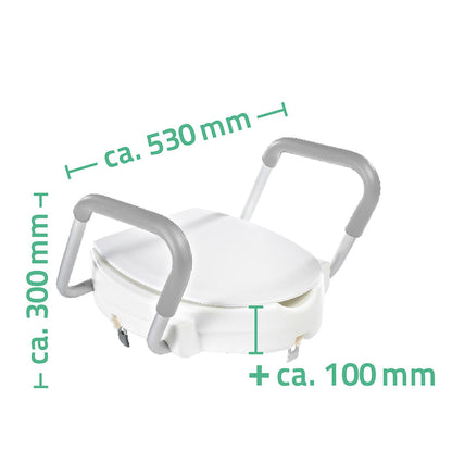 Elevador de asiento de inodoro Ridder Sam con reposabrazos blanco