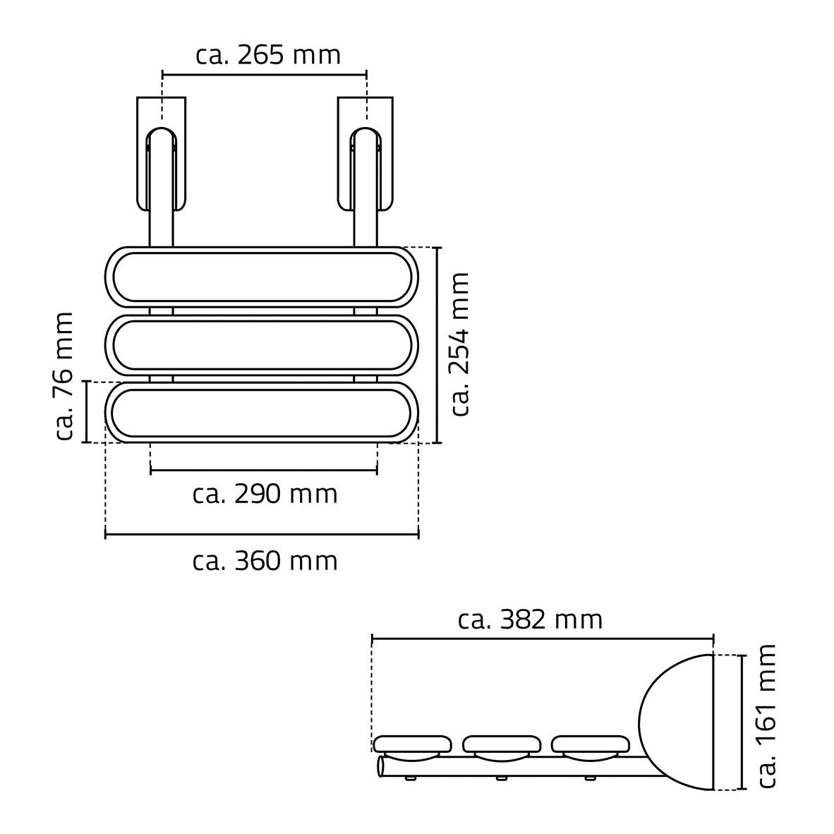 Lijntekening Ridder Pro douchezitje opklapbaar bamboe