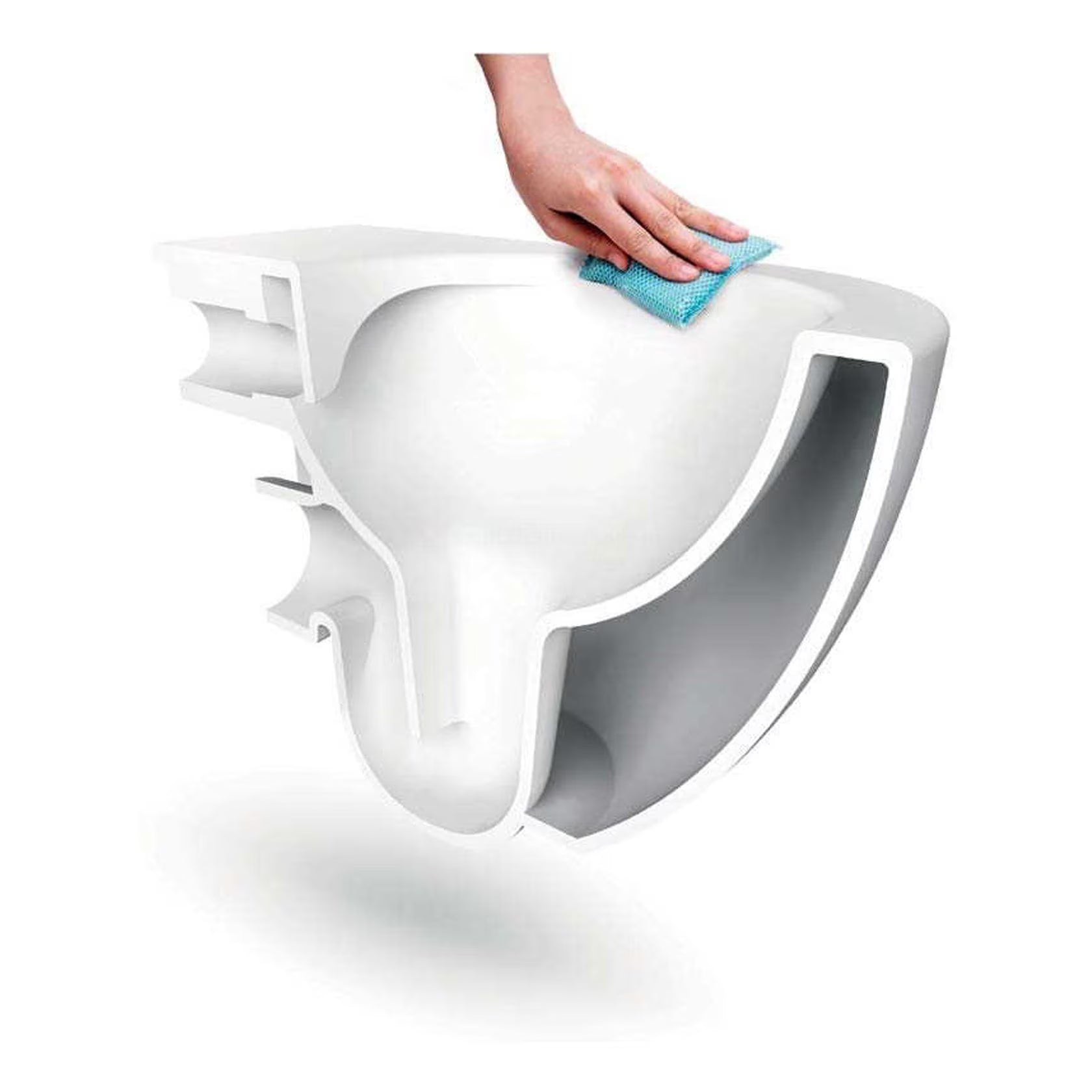 Creavit Design Hangend Toilet - 35.3x51cm - Spoelrandloos - Nijlgroen - WDtegels