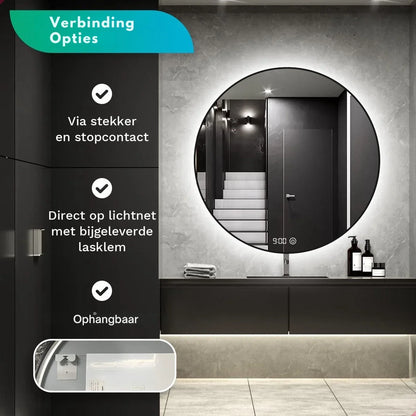 Badkamerspiegel - 80cm - Zwart Frame