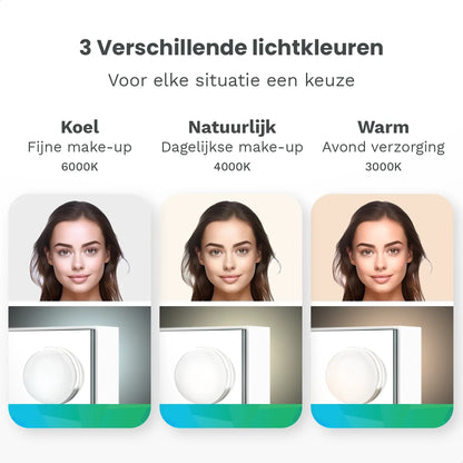 Hollywood Spiegel - Bluetooth Speakers - 58x48cm - Wit