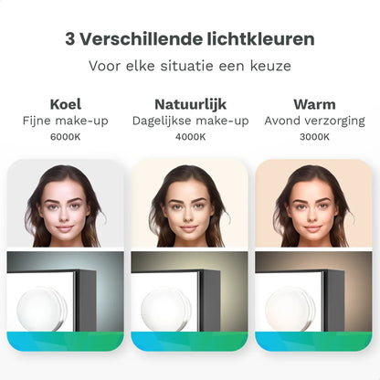 Hollywood Spiegel - Bluetooth Speakers - 80x60cm - Zwart