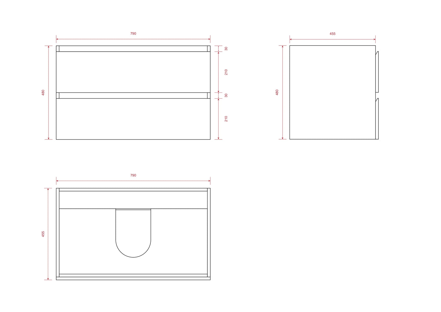 Badkamermeubelset Valento 80cm - Warm Eiken - Wastafel Wit - WDtegels