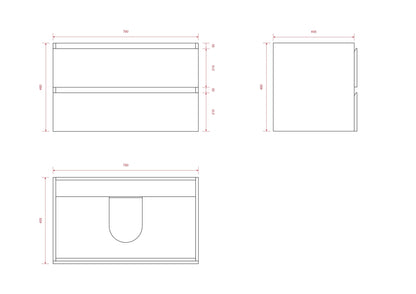 Badkamermeubelset Valento 80cm - Warm Eiken - Wastafel Wit - WDtegels