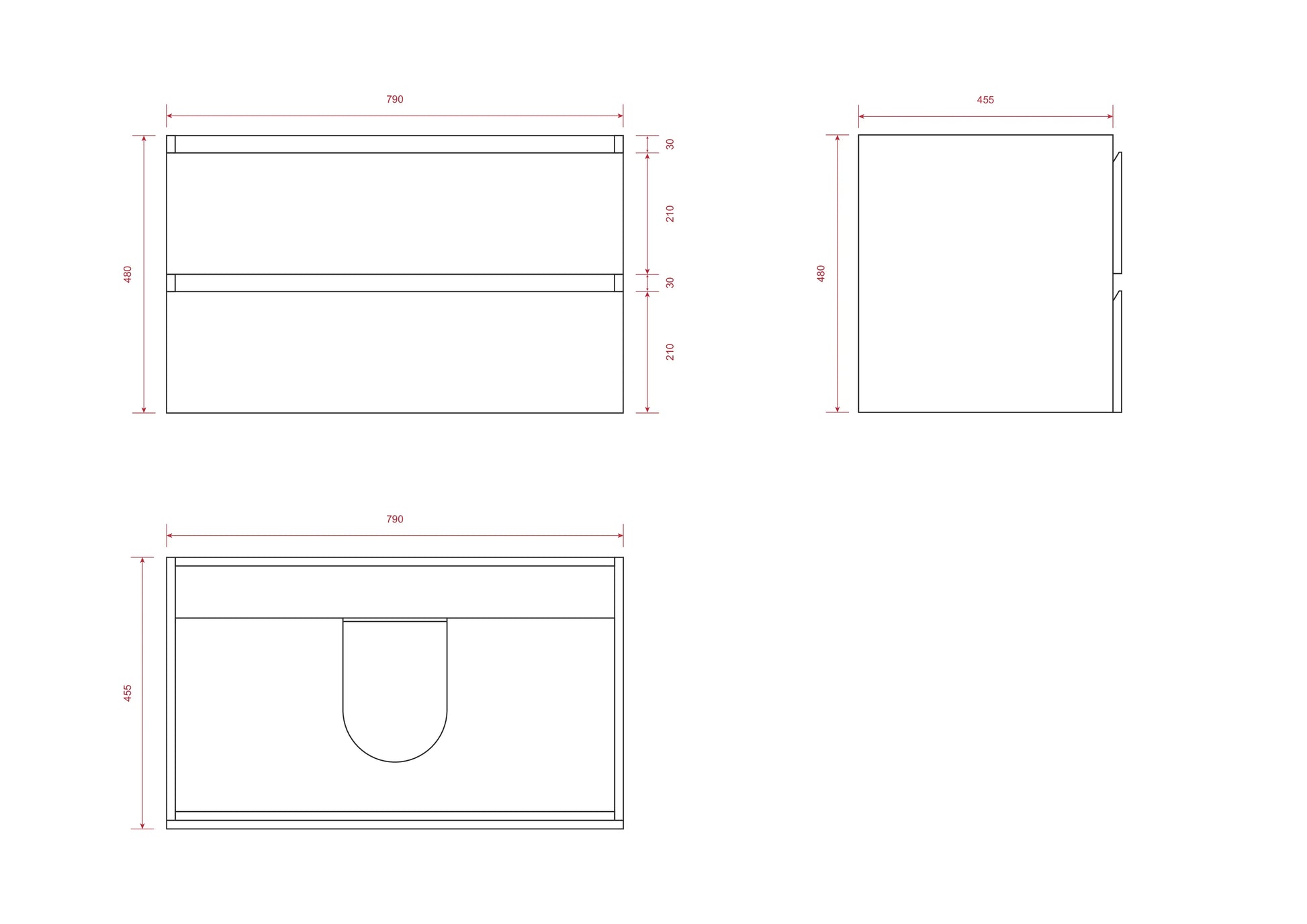 Badkamermeubel Sova - 80cm - Zwart Eiken - Wastafel Wit - WDtegels