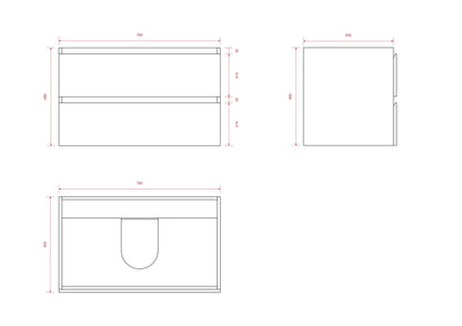 Badkamermeubel Sova - 80cm - Zwart Eiken - Wastafel Wit - WDtegels
