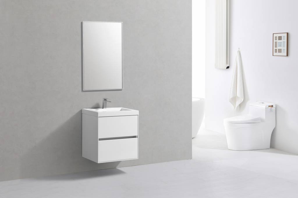 Badmeubel Compact Greeploos 60 Hoogglans Wit