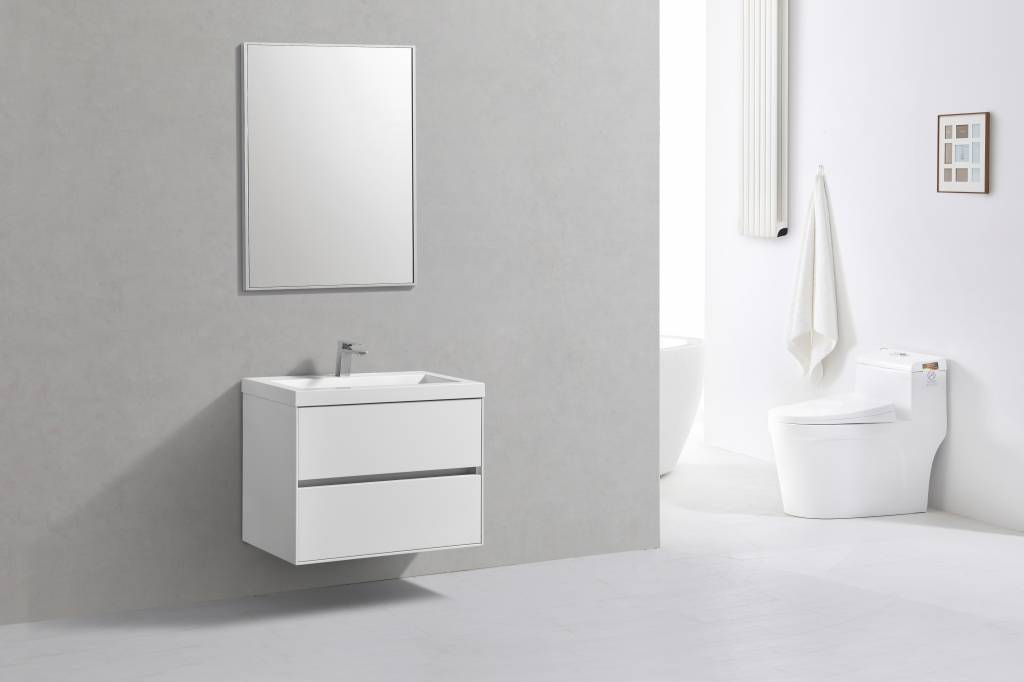 Badmeubel Compact Greeploos 80 Hoogglans Wit