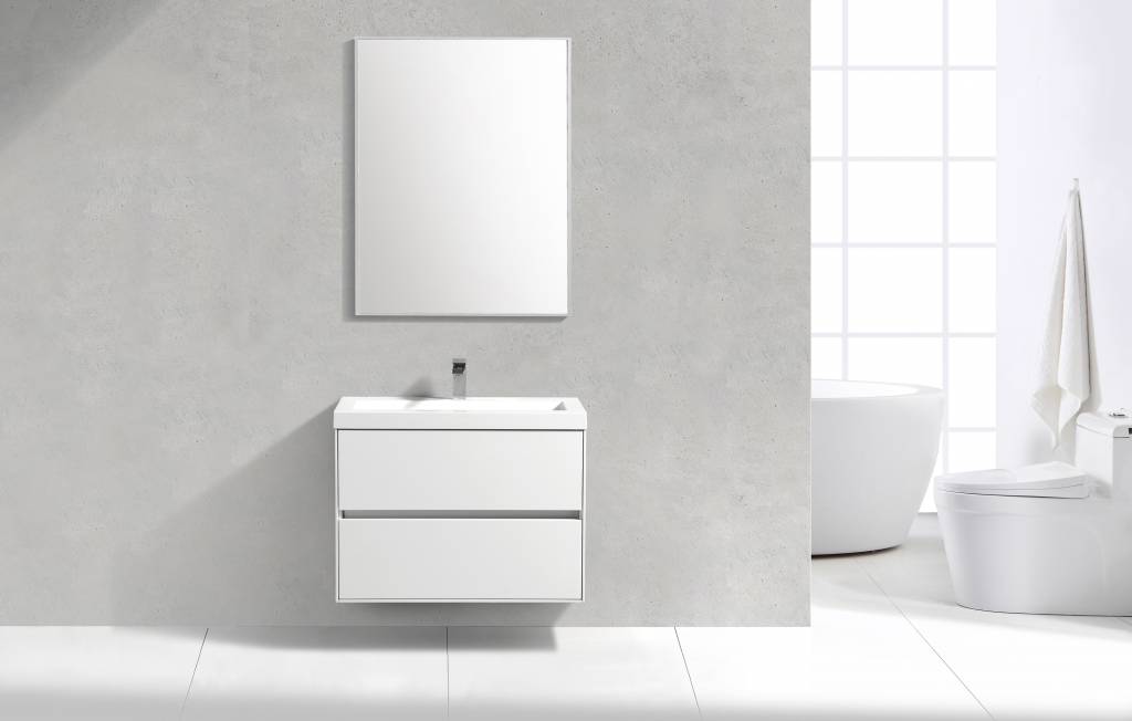 Badmeubel Compact Greeploos 80 Hoogglans Wit