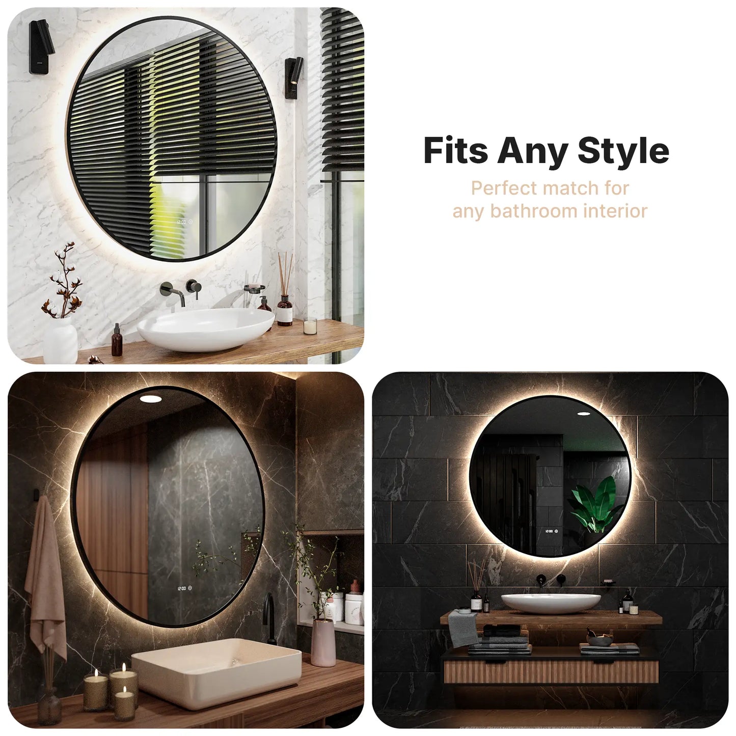 Badkamerspiegel - 120cm - Zwart Frame