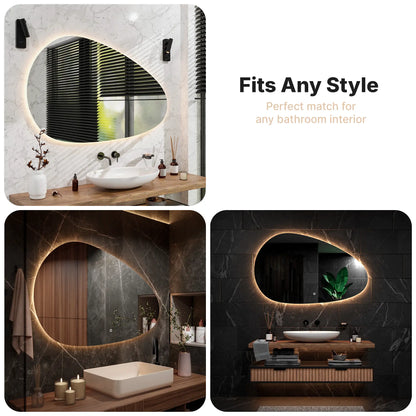 Badkamerspiegel - 150x93cm - Asymmetrisch - Frameloos