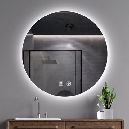 Aloni Omega ronde badkamerspiegel 60cm met LED-verlichting zonder lijst